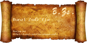 Bunzl Zsófia névjegykártya